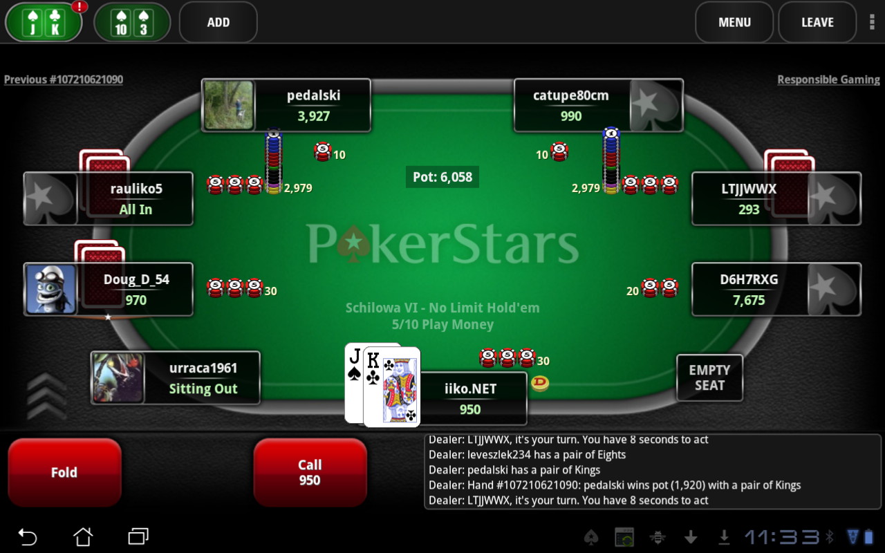 PokerStars игровой стол