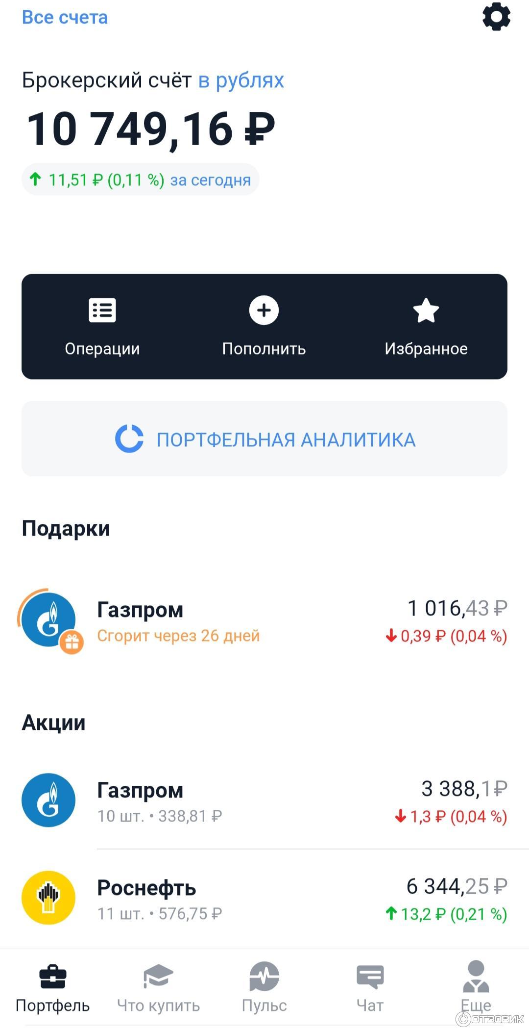 доходность в приложении